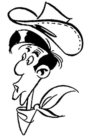 Portrait Of Lucky Luke  Coloring Page